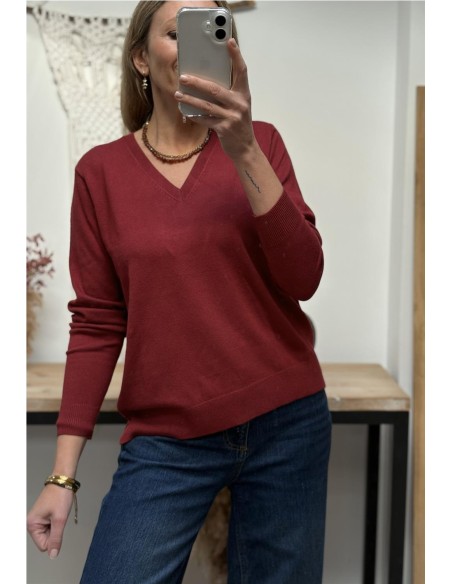 PULLOVER PUNTO VISCOSA BURGUNDY