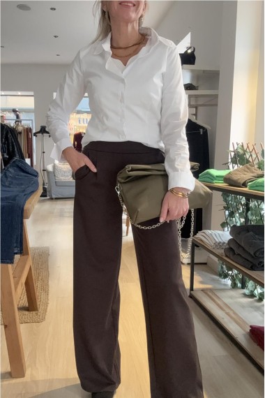 PANTALON PUNTO KATE MARRON