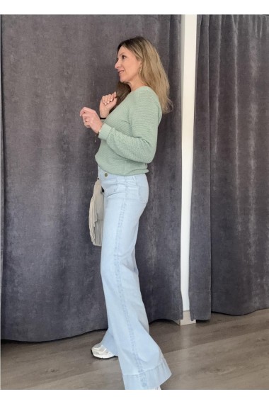 DENIM WIDE BOLSILLOS AZUL CLARO