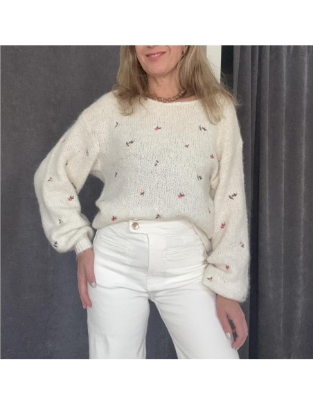 JERSEY BORDADO CRUDO