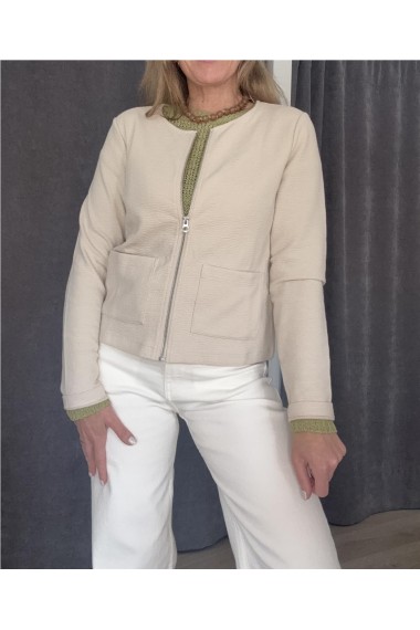 CARDIGAN CREMALLERA BEIGE 2