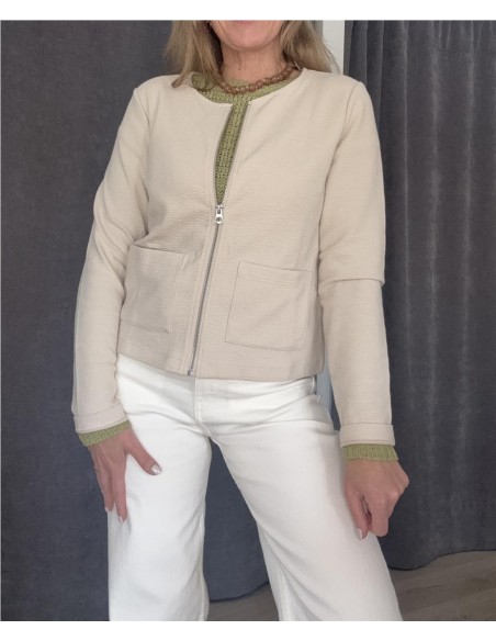 CARDIGAN CREMALLERA BEIGE