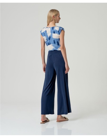 PANTALON MODAL FLUIDO AZUL MARINO