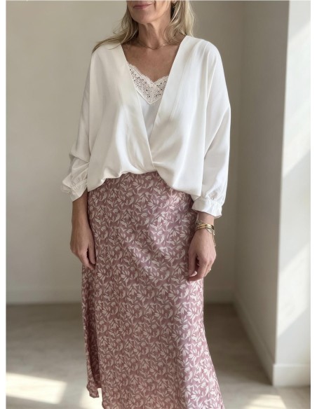 FALDA SATINADA ROSA