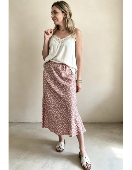 FALDA SATINADA ROSA