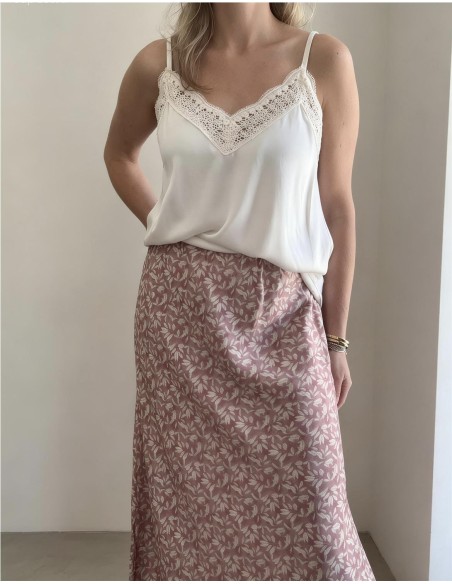 FALDA SATINADA ROSA