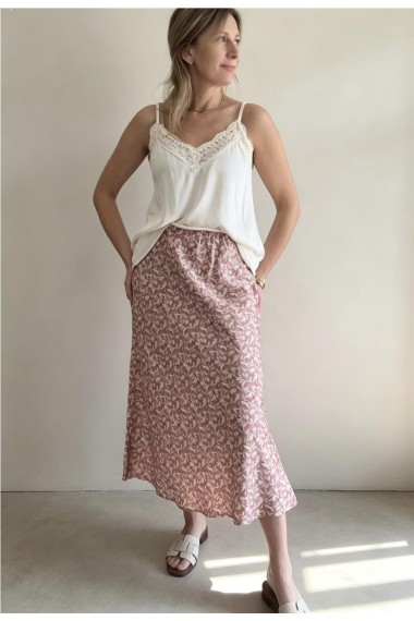 FALDA SATINADA ROSA