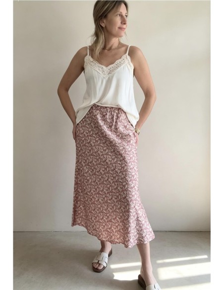 FALDA SATINADA ROSA