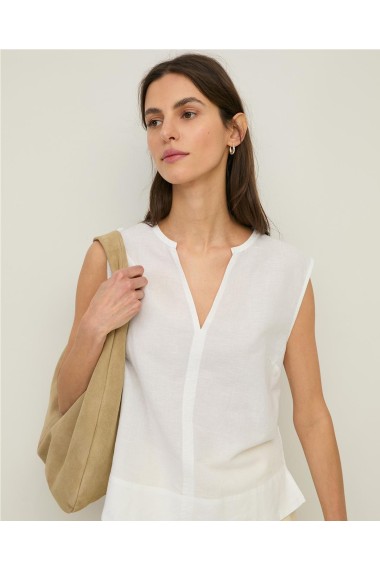 CAMISA TEJIDO COMBINADO BLANCO 2
