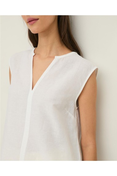 CAMISA TEJIDO COMBINADO BLANCO