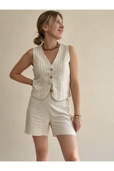 SHORT GOMA CON LINO