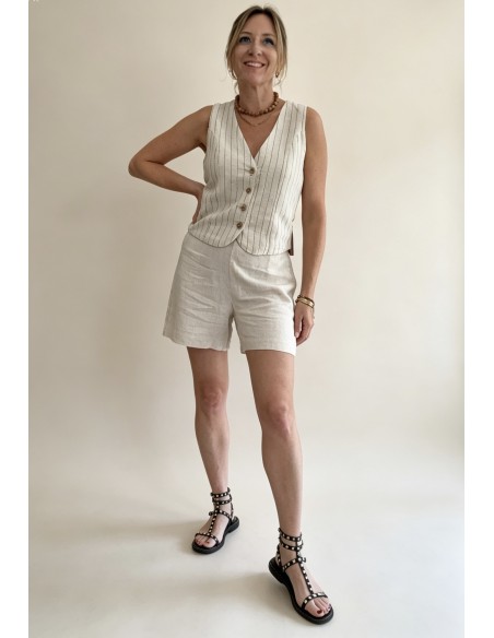 SHORT GOMA CON LINO