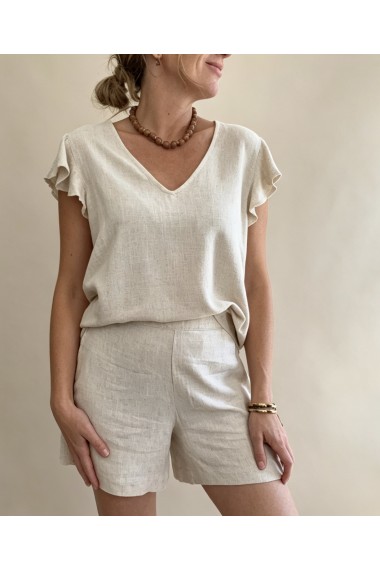 SHORT GOMA CON LINO