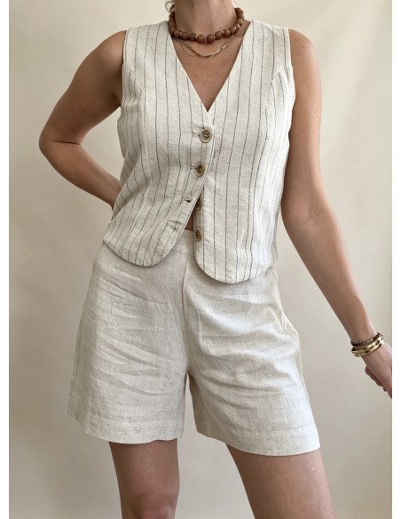 SHORT GOMA CON LINO