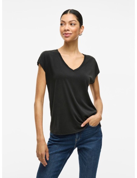 CAMISETA MODAL PICO NEGRO