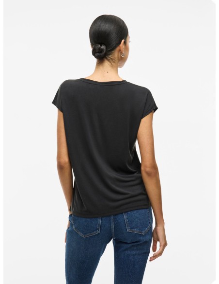 CAMISETA MODAL PICO NEGRO