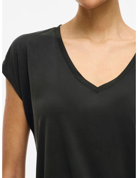 CAMISETA MODAL PICO NEGRO