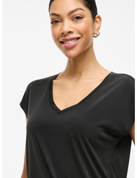 CAMISETA MODAL PICO NEGRO