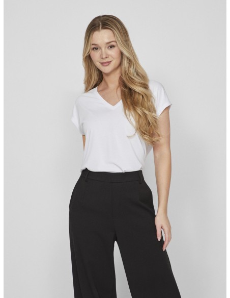 CAMISETA MODAL PICO BLANCO