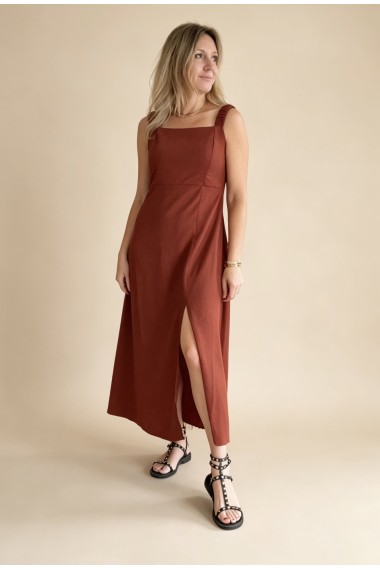 VESTIDO MIDI BURGUNDY