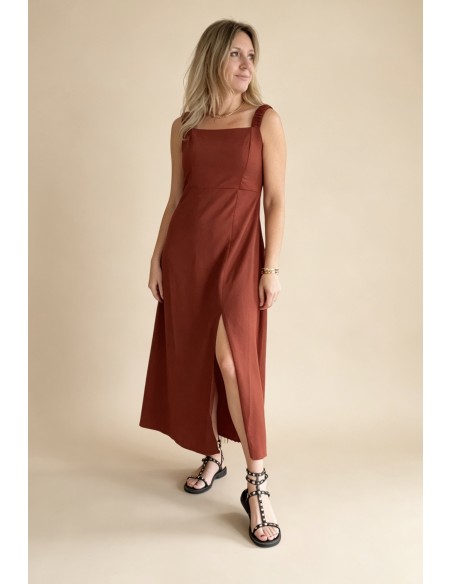 VESTIDO MIDI BURGUNDY