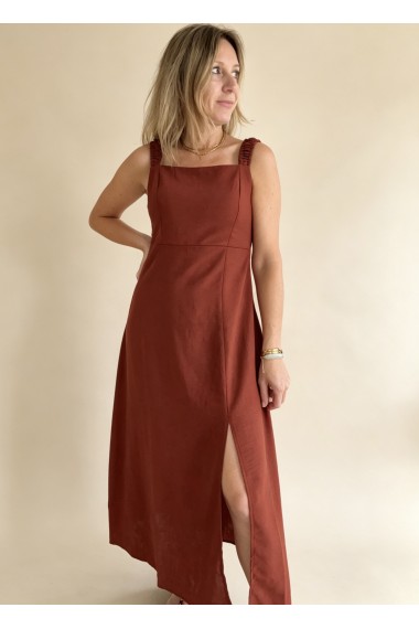 VESTIDO MIDI BURGUNDY 2