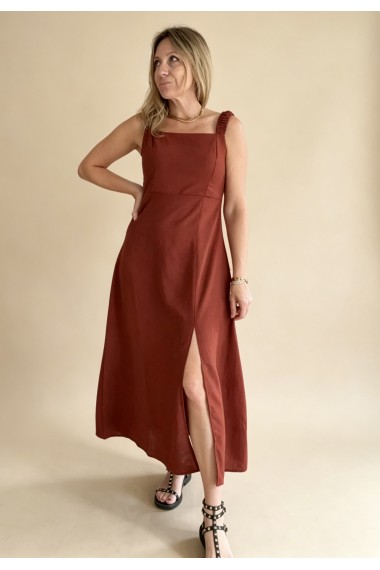 VESTIDO MIDI BURGUNDY