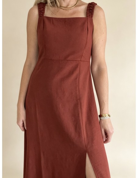 VESTIDO MIDI BURGUNDY