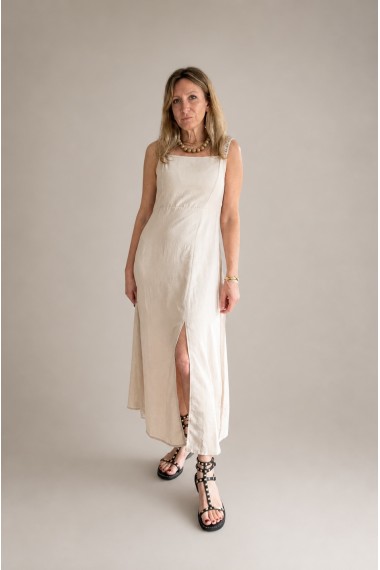 VESTIDO MIDI BEIGE