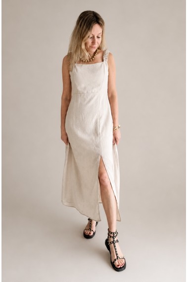 VESTIDO MIDI BEIGE