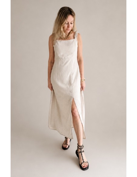 VESTIDO MIDI BEIGE