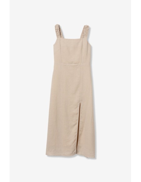 VESTIDO MIDI BEIGE