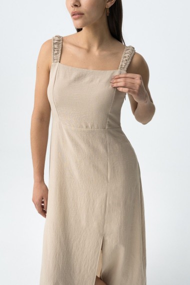 VESTIDO MIDI BEIGE
