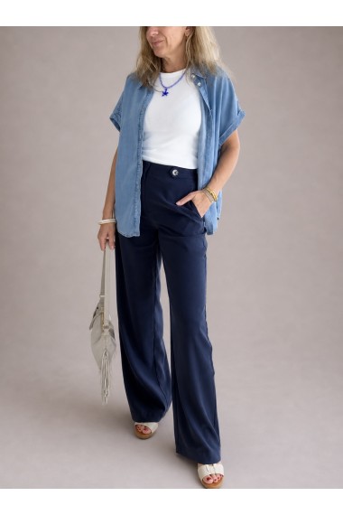CAMISA TENCEL AZUL CLARO 2