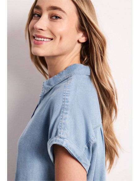 CAMISA TENCEL AZUL CLARO