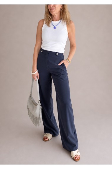 PANTALON FLUÍDO BOLSILLOS AZUL MARINO
