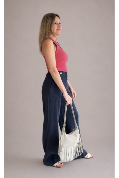 PANTALON FLUÍDO BOLSILLOS AZUL MARINO