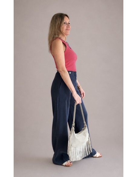 PANTALON FLUÍDO BOLSILLOS AZUL MARINO