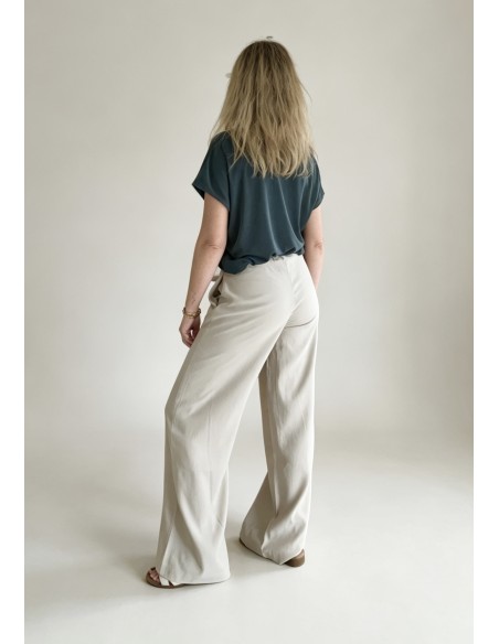 PANTALON FLUÍDO BOLSILLOS BEIGE