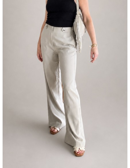 PANTALON FLUÍDO BOLSILLOS BEIGE